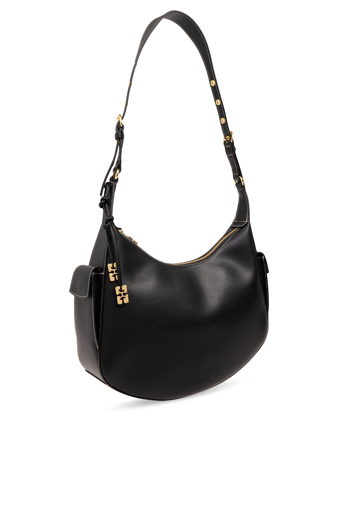 【関税＆送料込み】Ganni Bou Xxl Shoulder Bag Black Black XXL Hobo Bag | GANNI US